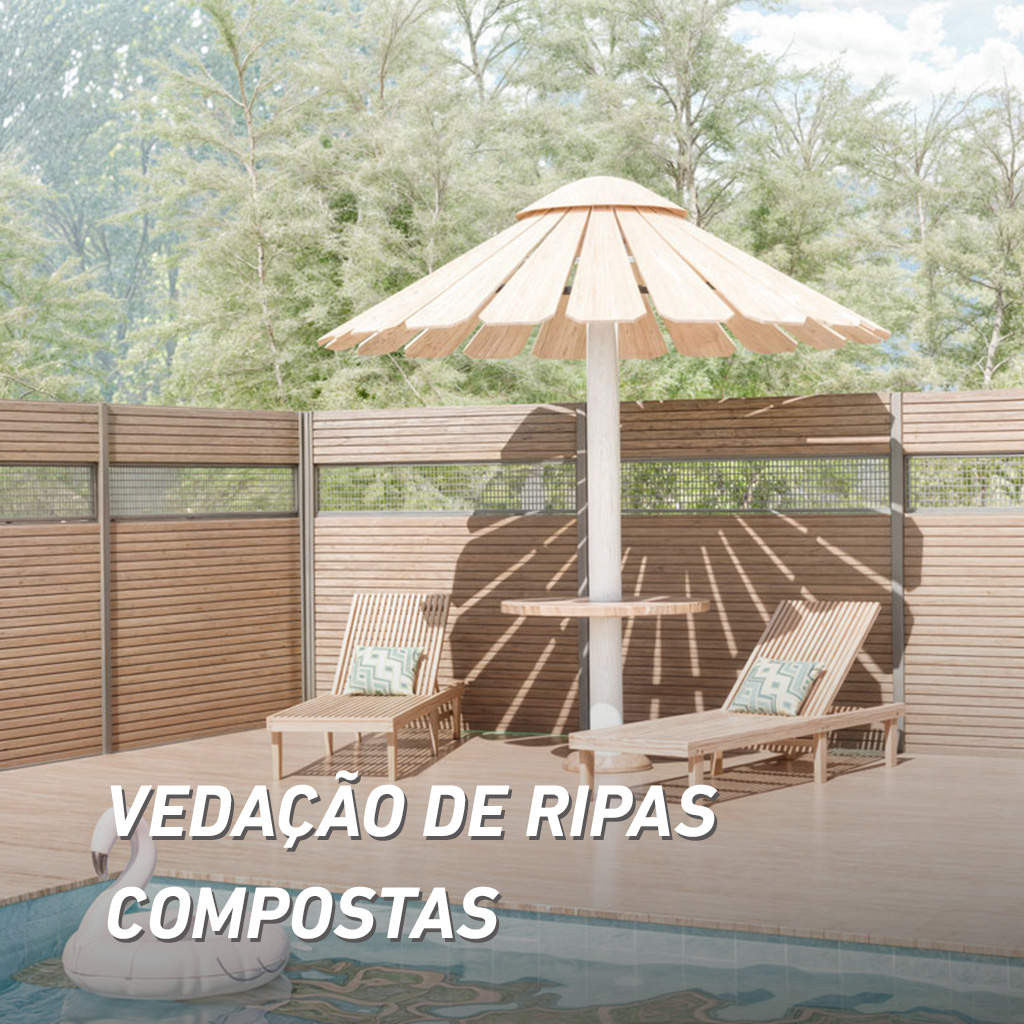 Vedação de ripas compostas